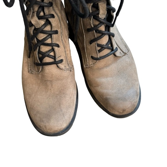 Sorel Womens Phoenix Boots 9 Gray Leather Waterproof Combat Short Lace Zip - Picture 10 of 12